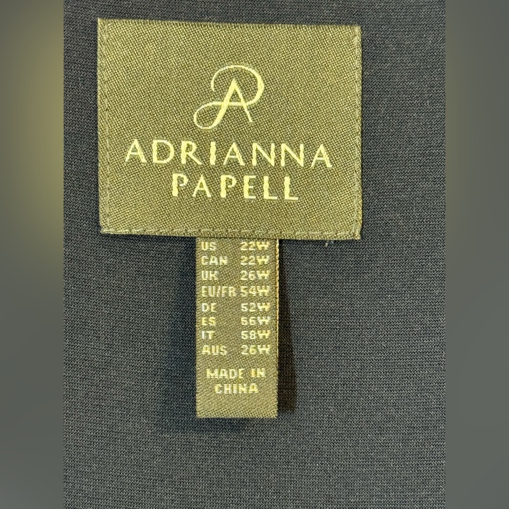 Adriana Papell Elegant Navy Blue Layered Dress, sz 22W - Picture 2 of 6